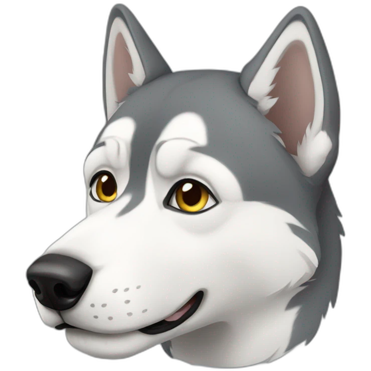 gray husky emoji