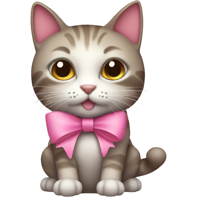 Cat with pink bow emoji