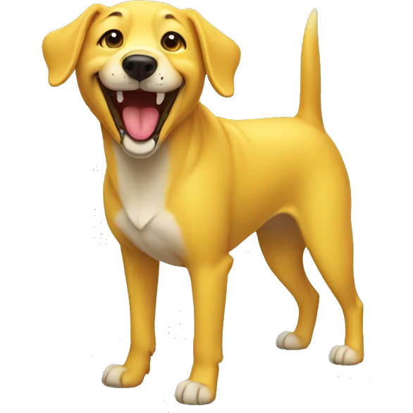 yellow laughing dog emoji