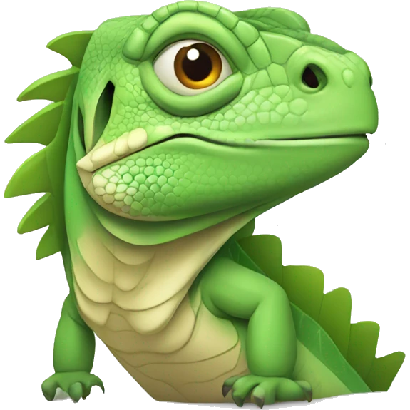 Frowning iguana emoji