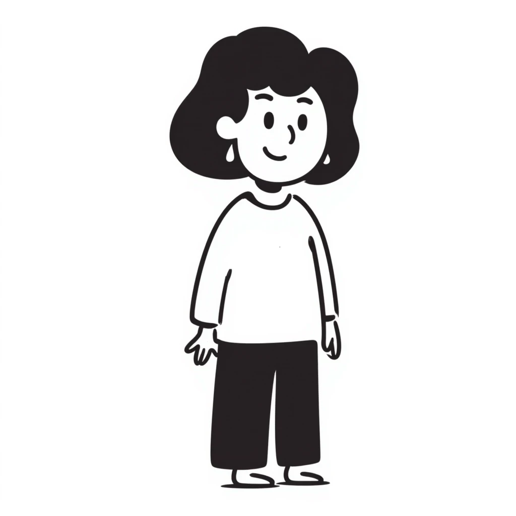 doodle style smiling girl with earrings emoji