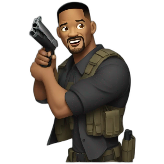 Will smith qui tient un fusil emoji