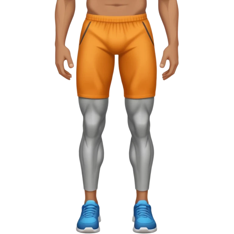 Create leg muscle emoji without pants. Only leg part. Like this one but only legs and closer. I want only legs not torso or arms. View is front and closer emoji