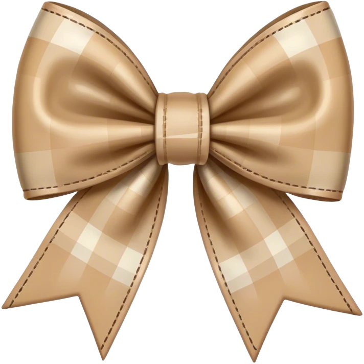 beige plaid bow emoji