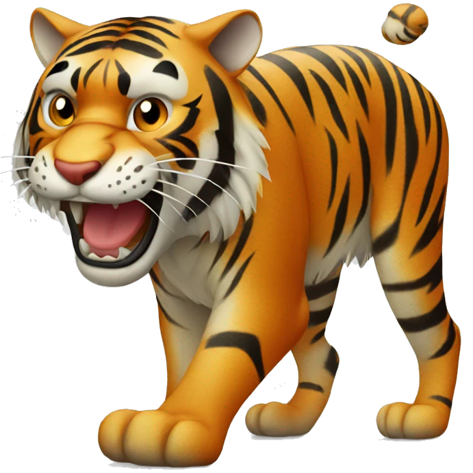 Scary Tiger on one leg emoji