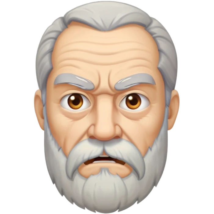 old angry man in profile view with a long beard emoji