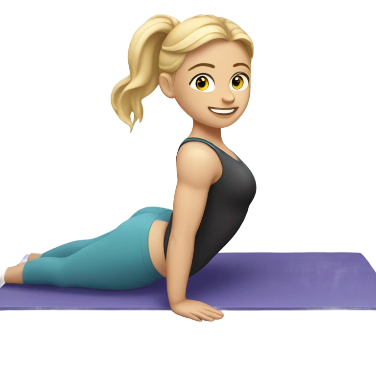 A blonde white Pilates girl emoji