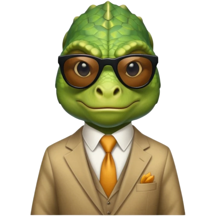 capitalist iguana banker godfather with black sunglasses cynical emoji