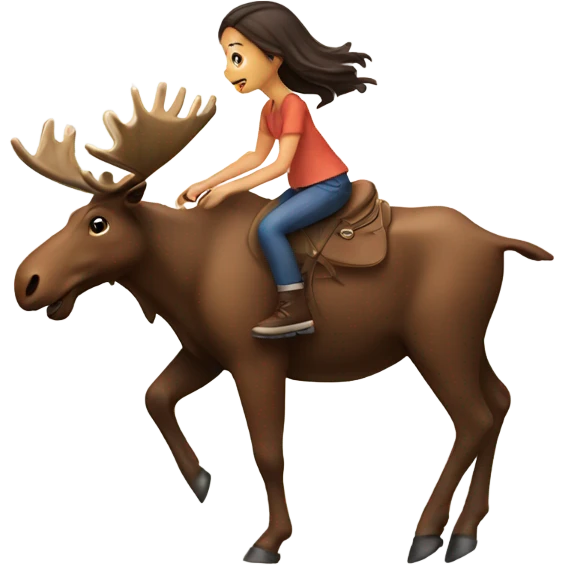 Girl riding moose emoji