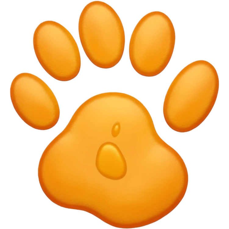 a very light pale pastel yellow-orange pawprint emoji