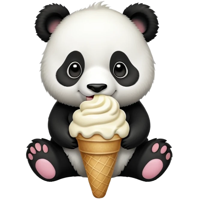 Panda eating ice cream emoji