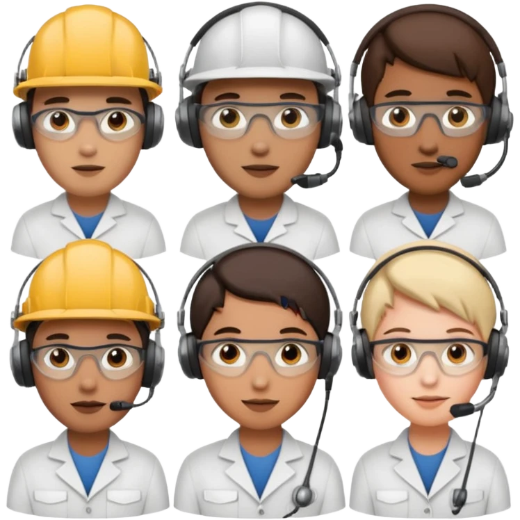 Technicians with Semi-Visual Face emoji