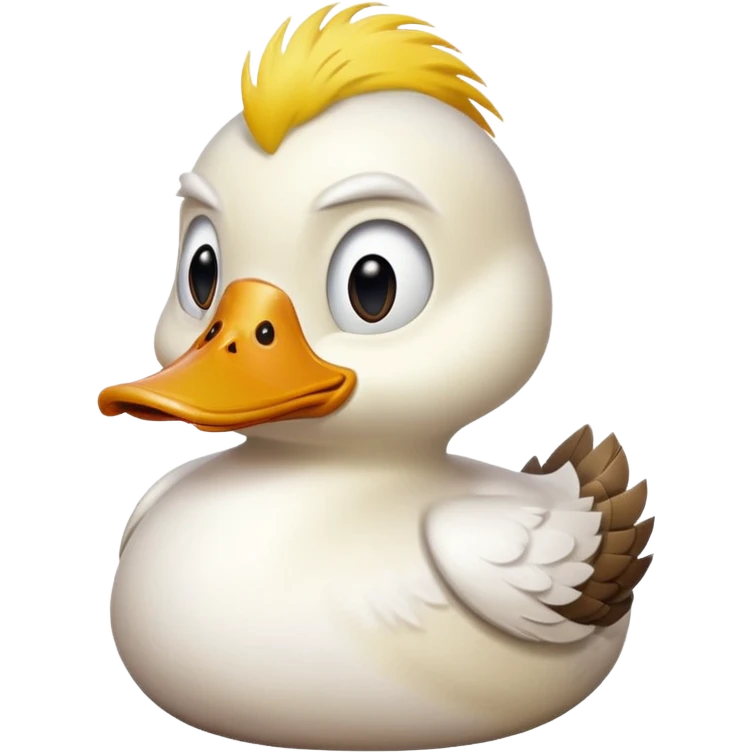 A duck with curmudgeon face emoji