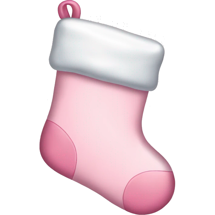  light pink Christmas stocking with bow emoji