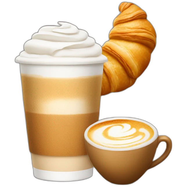 1 latte with 1 croissant emoji