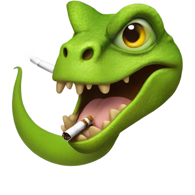 A smoking lizard emoji