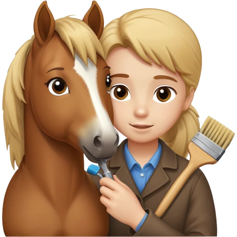person grooming a pony emoji