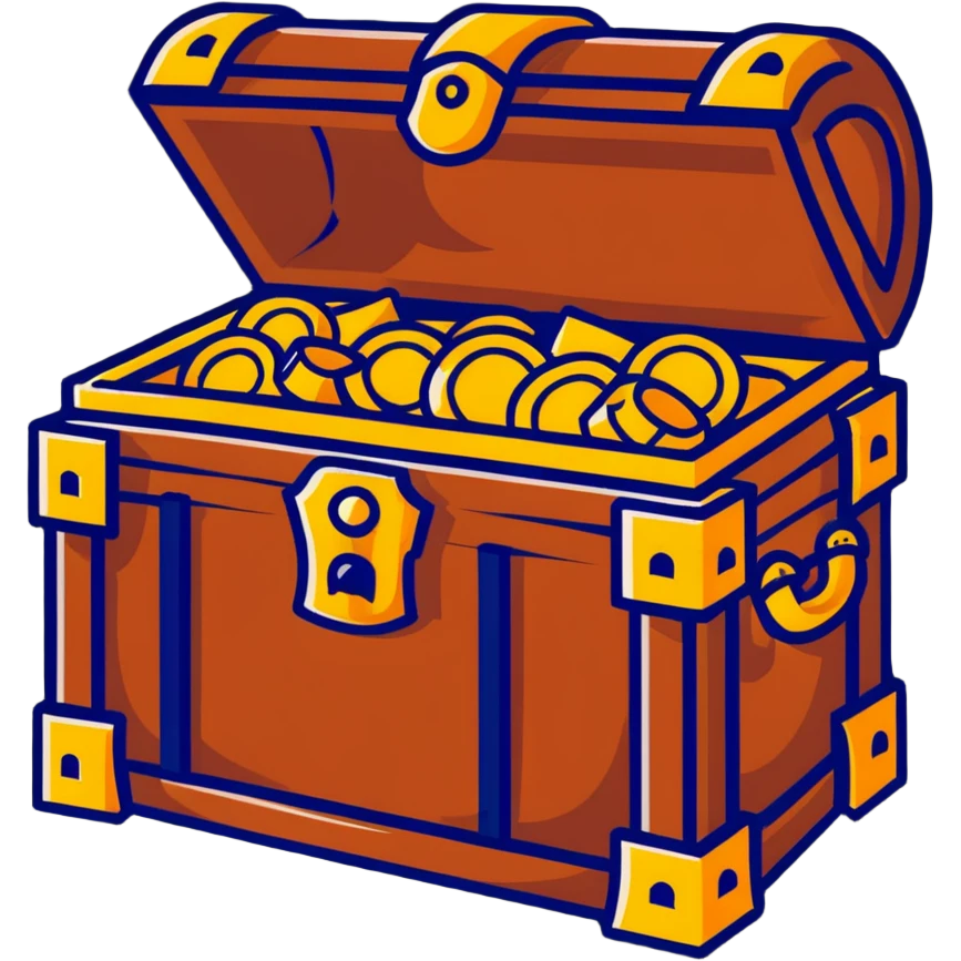 pirate treasure chest with gold emoji