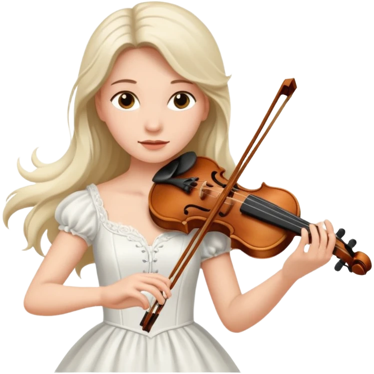 woman playing violin with white dress emoji