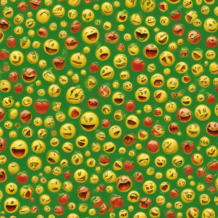 a circular shape with green, red and yellow colors emoji