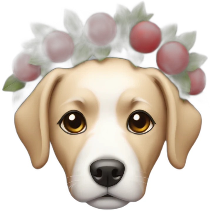 dog with a wreath on her head emoji