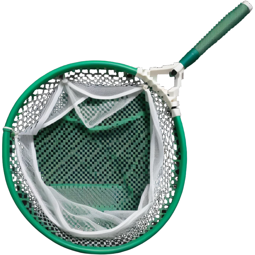 A bug-catching net with a green handle and white mesh net emoji