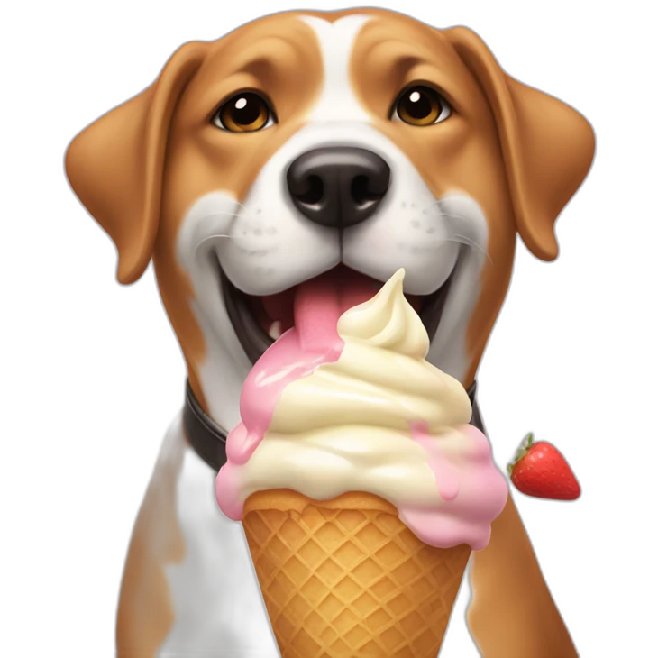 Dog licking ice cream emoji