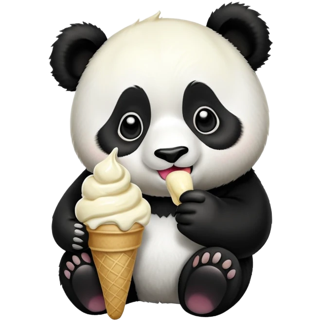 Panda eating ice cream emoji