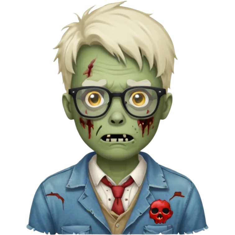 Zombie nerd emoji