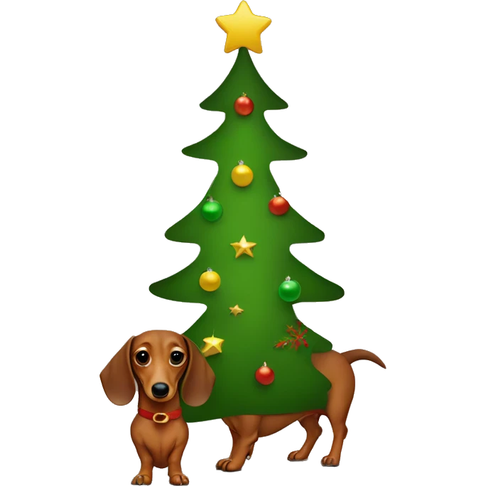 Dachshund christmas tree emoji
