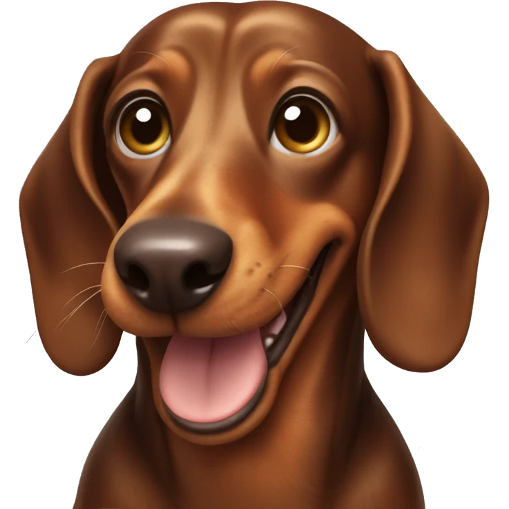 The brown dachshund is smiling emoji