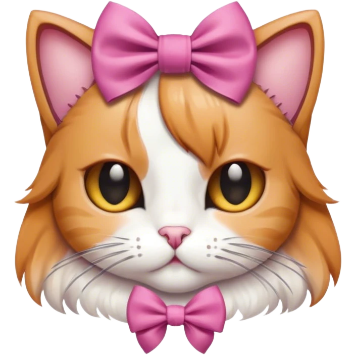 Cat with a hair bow emoji