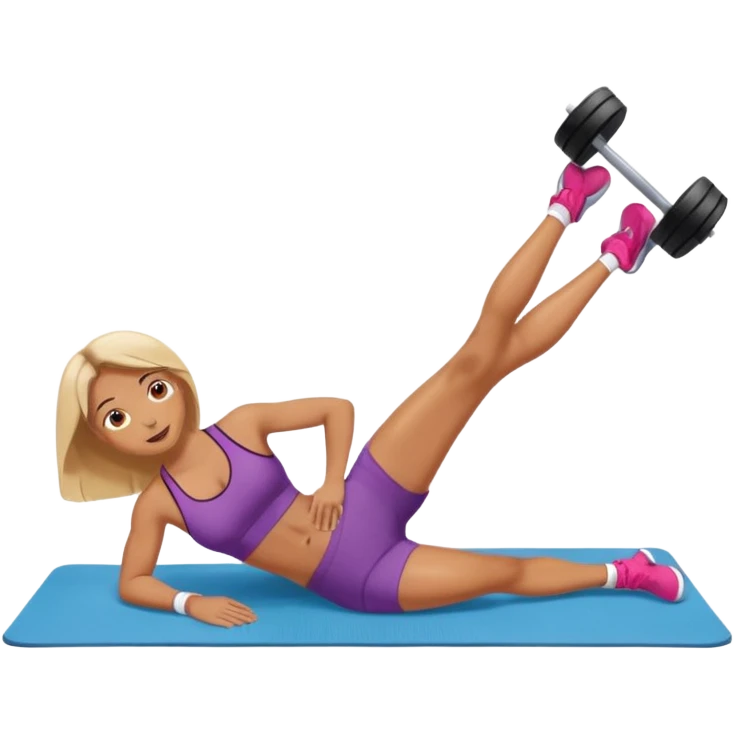 exercise mat with a figure lying and lifting legs emoji
