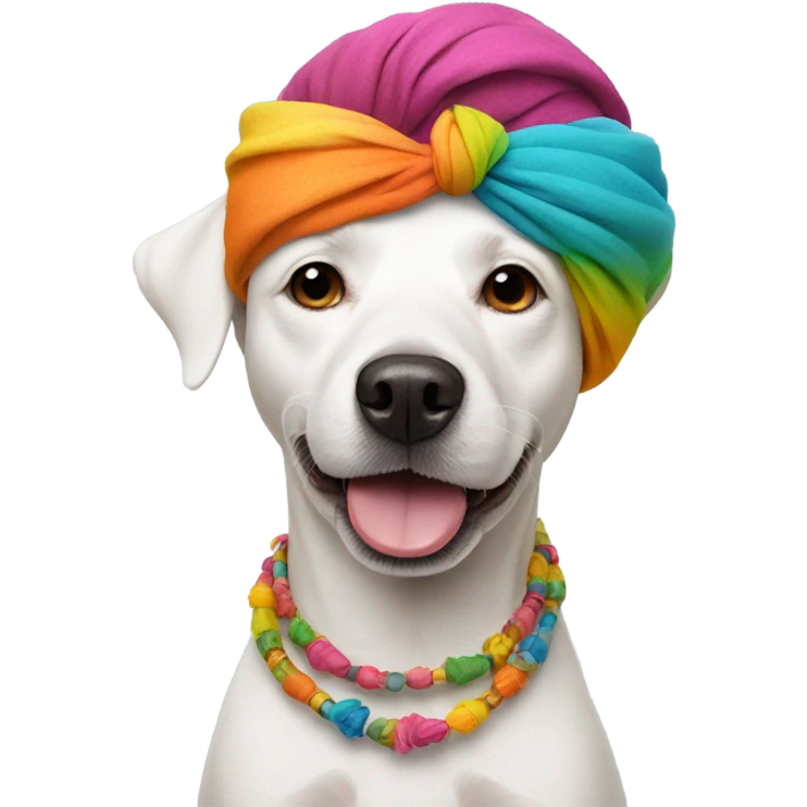 White dog with turban emoji