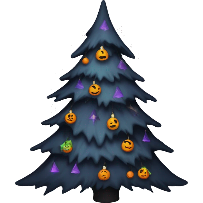 Spooky themed christmas tree emoji