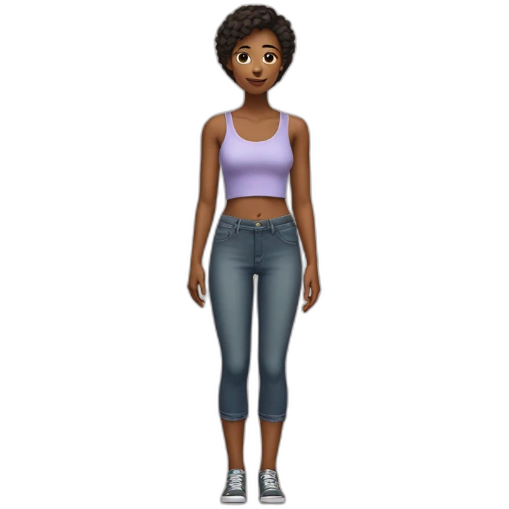 Woman with a short croptop on emoji