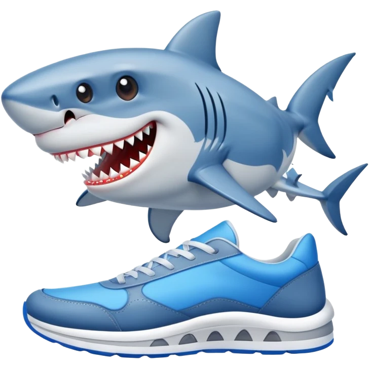 shark with blue sneakers emoji