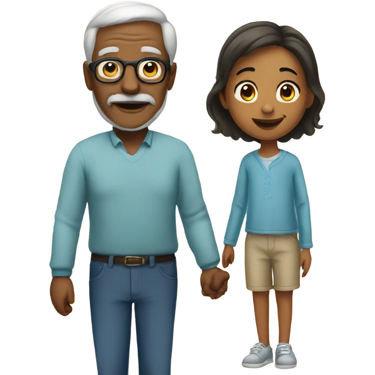 A grandfather with his daughter  emoji