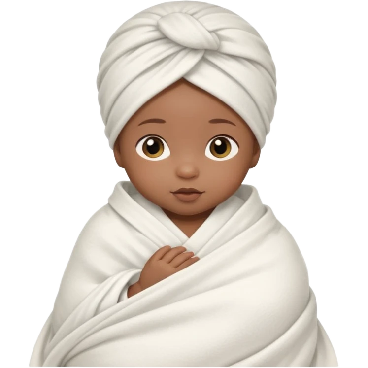 newborn black baby girl in a swaddle emoji