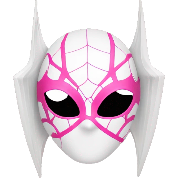 spiderwoman mask white and pink emoji