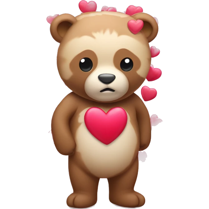 Oso con corazones rosas  emoji