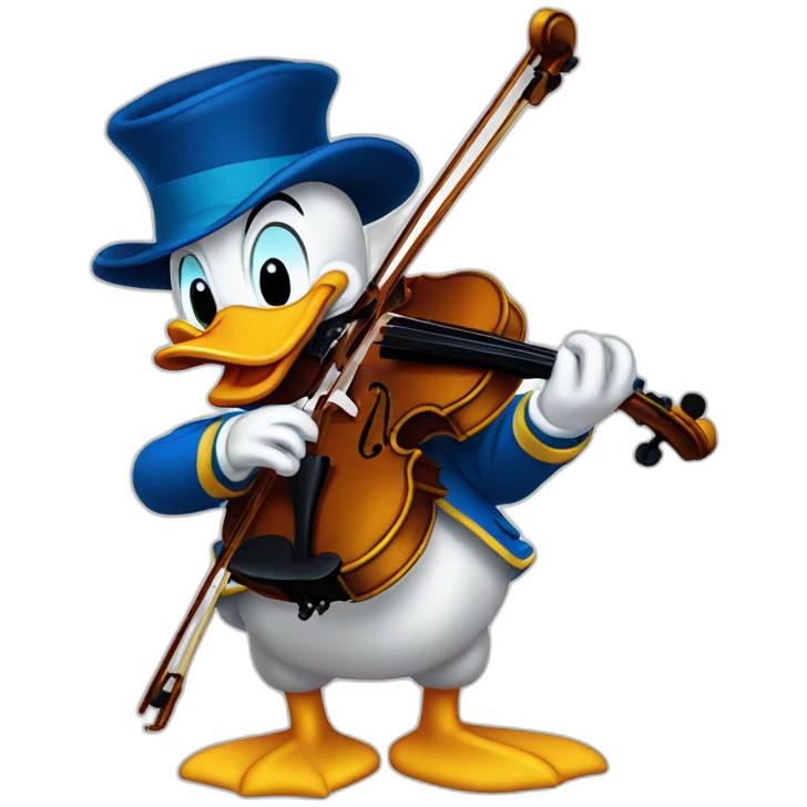 donald duck playing violin emoji