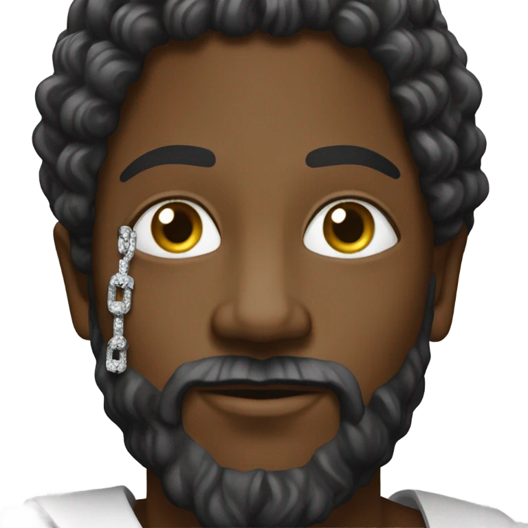 Black Jesus with a blinging chain on emoji