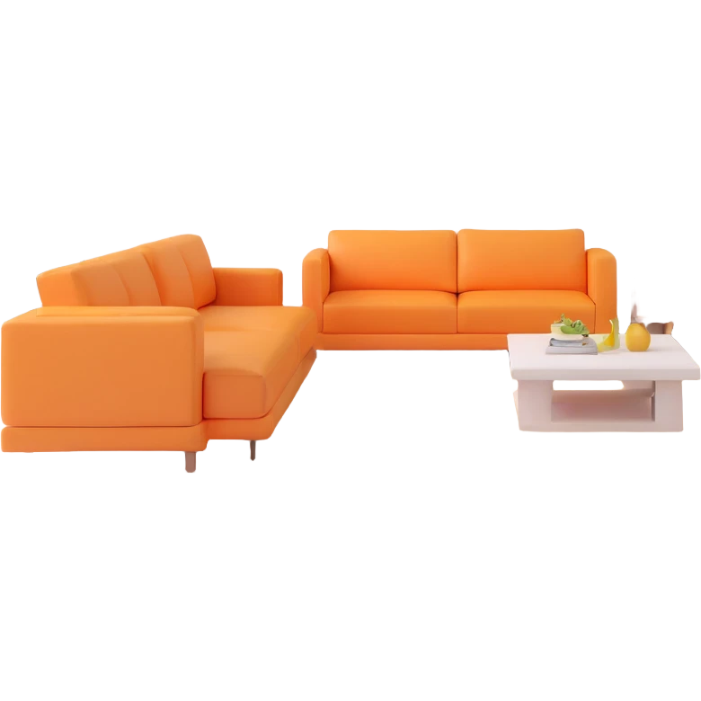 dog family gathered around a coffee table in a modern family room emoji
