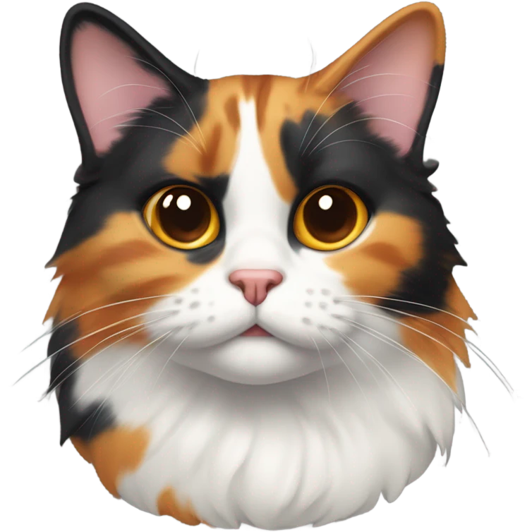 Cute and fat calico cat emoji