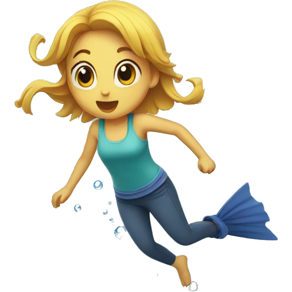 girl fish jumping out of water emoji