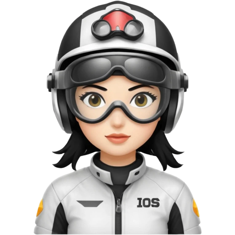 white dirt bike girl with black hair  emoji