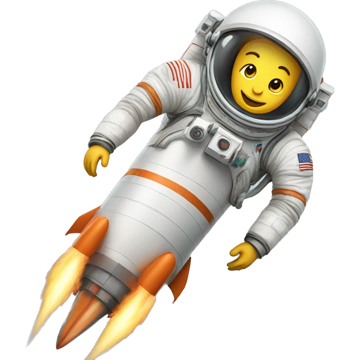 astronaut ride on rocket emoji