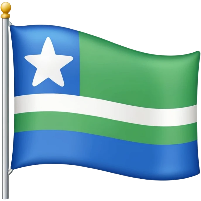A flag with horizontal blue ,white ,green colour emoji