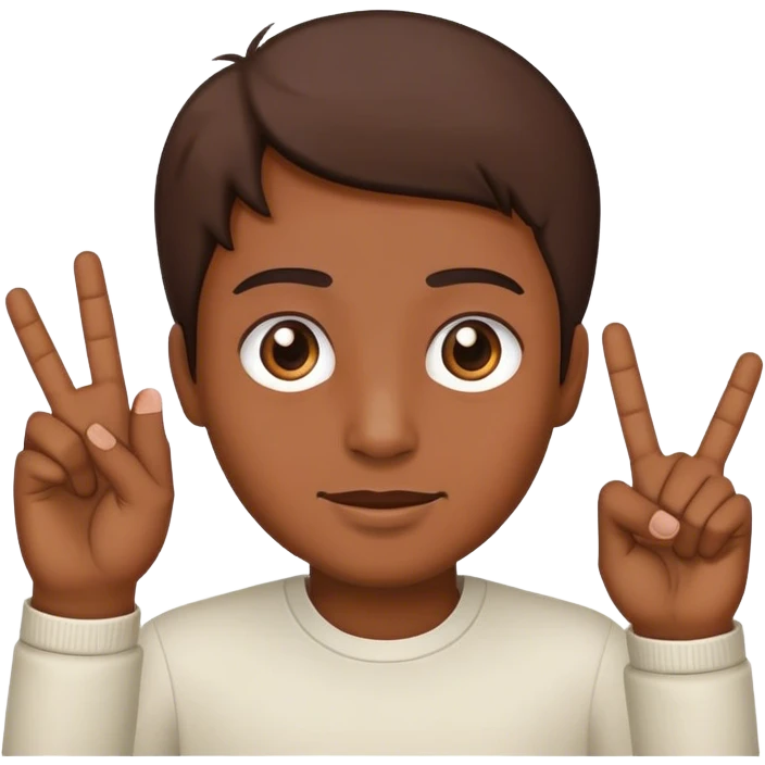 4 fingers up brown emoji